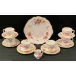A Royal Crown Derby Posies pattern tea service, for six, printed mark