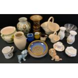 Ceramics - a Denby Glyn Colledge vase, others, vases, bowls; Wade Blow Up model, Lady and Tramp;