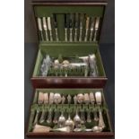 An Arthur Price canteen of cutlery for eight with composed carving set