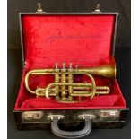 A Boosey & Hawkes La Fleur bugle, cased