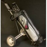 Sport - golf, an Onyx caddy with approximately eight clubs, some golf balls, tees, gloves; qty