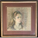 Mary Beresford Williams Portrait of a Young Lady signed, pastel, 32cm x 32cm