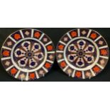 A pair of Royal Crown Derby Imari 1128 pattern side plates, printed marks, first quality