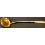 A 19th century silver plated ladle, 38.5cm long