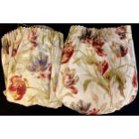 Textiles - a large pair of Laura Ashley curtains, Gosford Cranberry pattern, 218cm width x 230cm
