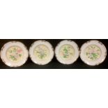 A set of four Royal Crown Derby prototype shaped circular cabinet plates, Flowers For An Indian