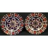 A Royal Crown Derby Imari 1128 pattern dinner plate, first quality; another, second quality (2)