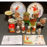 A set of five Beswick Rupert and His Friends models; a Wedgwood Rupert eggcup; The Rupert Bear