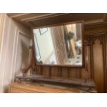 A 19th century mahogany dressing mirror, gadrooned rim, bun feet, c.1840 **This lot is located at