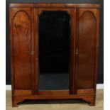 An early 20th century mahogany wardrobe, 184cm high, 154cm wide, 54cm deep