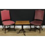 A pair of French design side chairs, 90cm high, 48cm wide, the seat 36cm deep; a 19th century