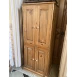 A modern pine two door hall robe **This lot is located at Cressbrook Hall, SK17 8SY; Collection is