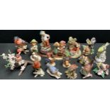 Goebel Hummel figures, Apple Tree boy and girl, others; Goebel bird models, Bullfinch, Robin,