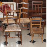 An early 20th century bedroom chair; others; a childs chair (5) **This lot is located at