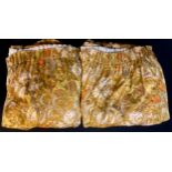 Textiles - a pair of Sanderson curtains, Golden Lily, William Morris design, 280cm width x 215cm