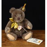 Steiff (Germany) 029943 teddy bear, 1960 replica, trademark Steiff button to ear with red and yellow
