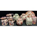 A set of three Mason's Mandalay pattern graduated jugs; a Mason's Mandalay pattern ginger jar and