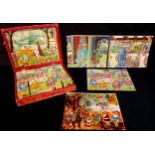 Toys and Juvenalia - a Disney style Snow White and the Seven Dwarves wooden building block set,