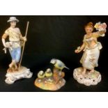 A Royal Crown Derby figure, Spring, 23cm, printed mark, second quality; another, Shepherd, signed