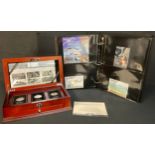 Coins - a D-Day Allied Forces silver set and an album of D-Day covers with silver proof £2 coin