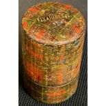 A Scottish Caledonia tartan ware scent bottle or smelling salts case, the cover inscribed