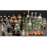 Advertising bottles, 19th century and later, including beers, sauces, stoneware ink pourers,