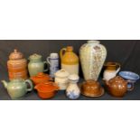 A Denby Glyn Colledge ovoid vase; Sunfield stoneware jugs and dishes; etc