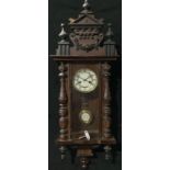 A Vienna wall clock, 97cm high overall