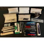 Pens - Sheaffer, Parker, Cross, fountain and ball point sets, some boxed; other promotional ball