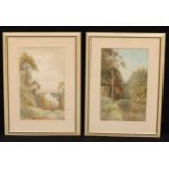 English School (early 20th century) A pair, Summer Landscapes indistinctly signed, watercolours,