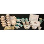Ceramics - a Denby Greenwheat bachelor's teapot, etc; a Poole coffee set; Royal Worcester Evesham