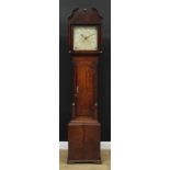 A 19th century oak and mahogany longcase clock, 30.5cm square dial inscribed with Arabic numerals,