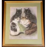 Marjorie Cox, 1992 Four Cats signed, pastel, 52cm x 44cm
