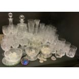 Glass & Stemware - Swarovski & similar crystal animals inc Hedgehog, Birds, candle sticks, etc;