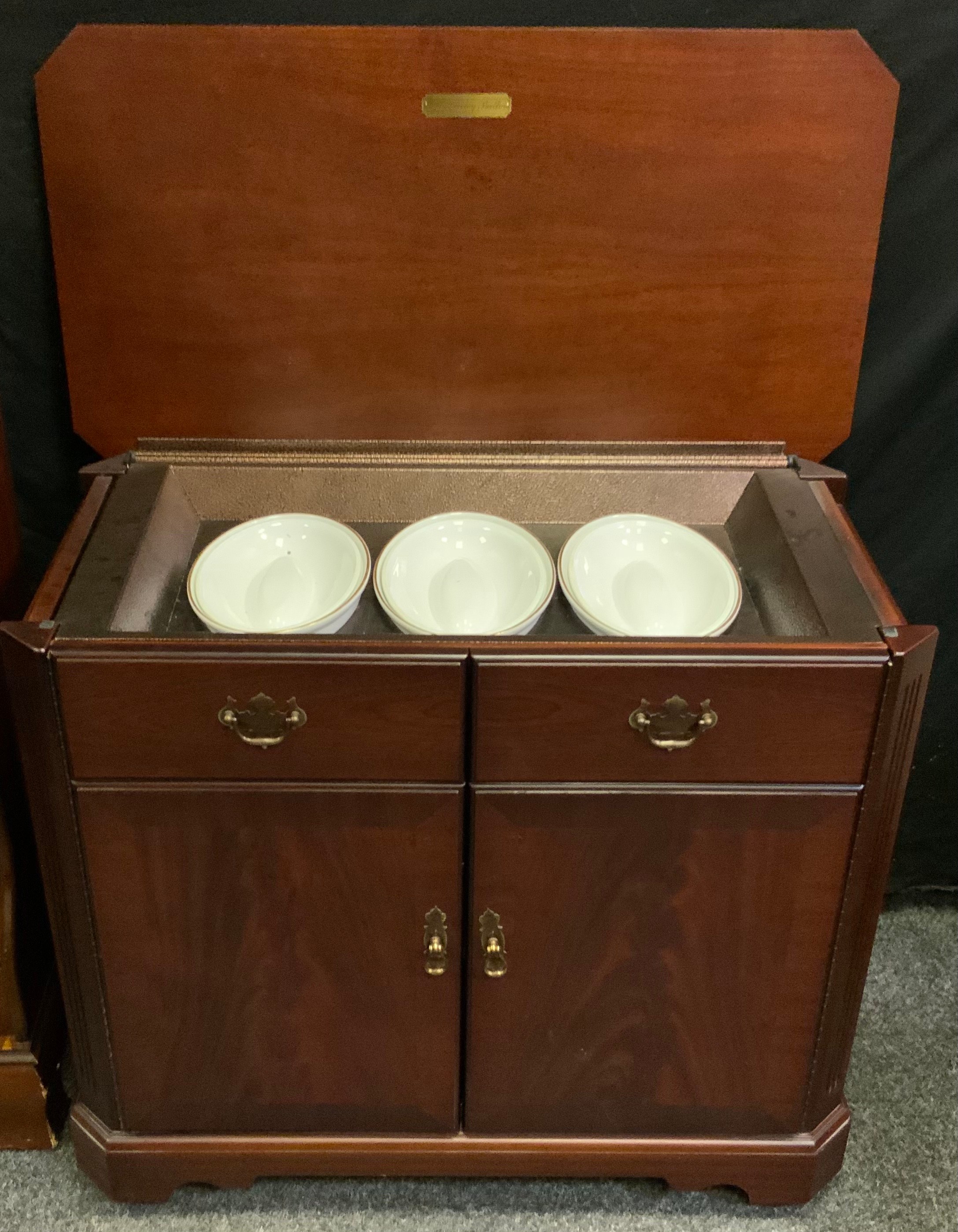 A reproduction Burley Butler heated sideboard, 74cm high, 85cm wide, 46cm deep; a J.Sydney Smith - Image 2 of 3