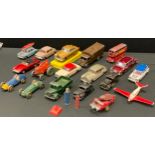 Dinky Toys - 23H Ferrari, blue and yellow; 23G Cooper-Bristol; Fiat 2300 station Wagon; Field