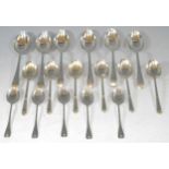 An associated set of six silver Old English pattern teaspoons, Viners, Sheffield various dates; a