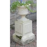 Garden Statuary - a reconstituted garden urn on stand