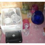 Glassware - clear glass decanter, vases, glasses, Royal Bierley, Edinburgh, Atlantis, etc