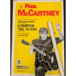 Music Memorabilia - a pair of Paul McCartney of the Beatles"Let It Be Liverpool" Concert Poster (