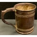 A George V silver ale mug, Zimmermans, Birmingham 1929, 10.8cm high, 10.7oz