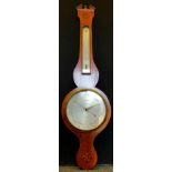 A 19th century barometer, by A. Terzza of Nottingham, walnut veneered case, c. 1820.