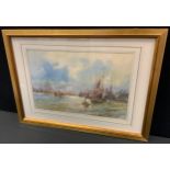 Michael Crawley, River Thames, London, signed, watercolour, titled to verso, 30cm x 44cm.