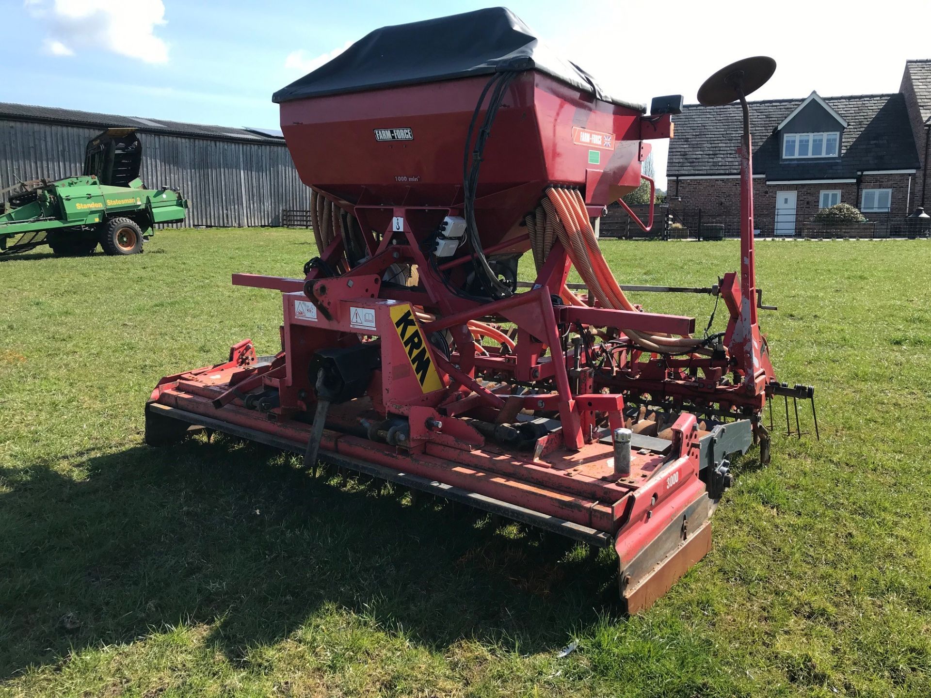 KRM 3m Power Harrow & Farm-Force Pneumatic Combination Drill. Manual PTO and Monitor - Image 2 of 3