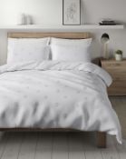 Pure Cotton Spotty Textured Bedding Set, King Size RRP £79