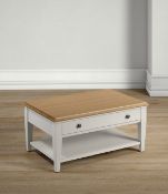 Sandbanks Storage Coffee Table (missing drawer knobs, see image) RRP £120