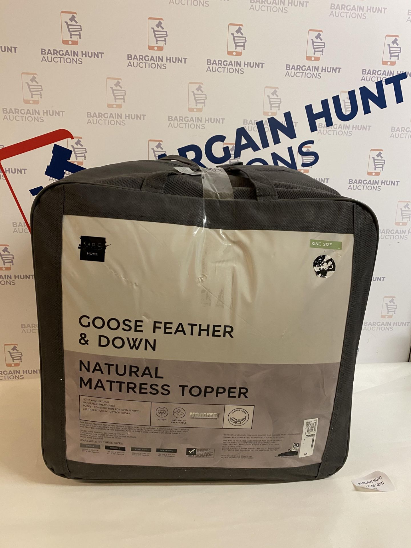 Goose Feather & Down Natural Mattress Topper, King Size RRP £185