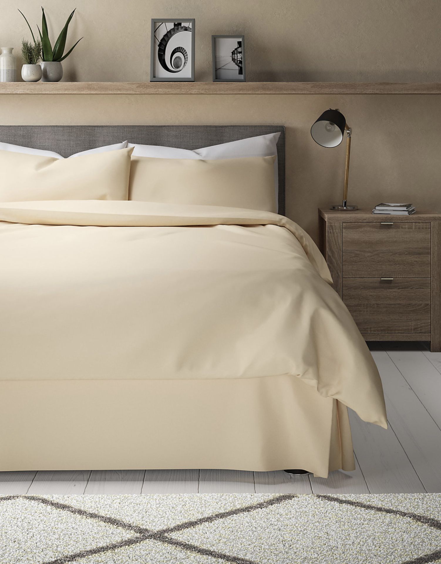 Luxury Egyptian Cotton 400 Thread Count Percale Valance Sheet, Single RRP £45