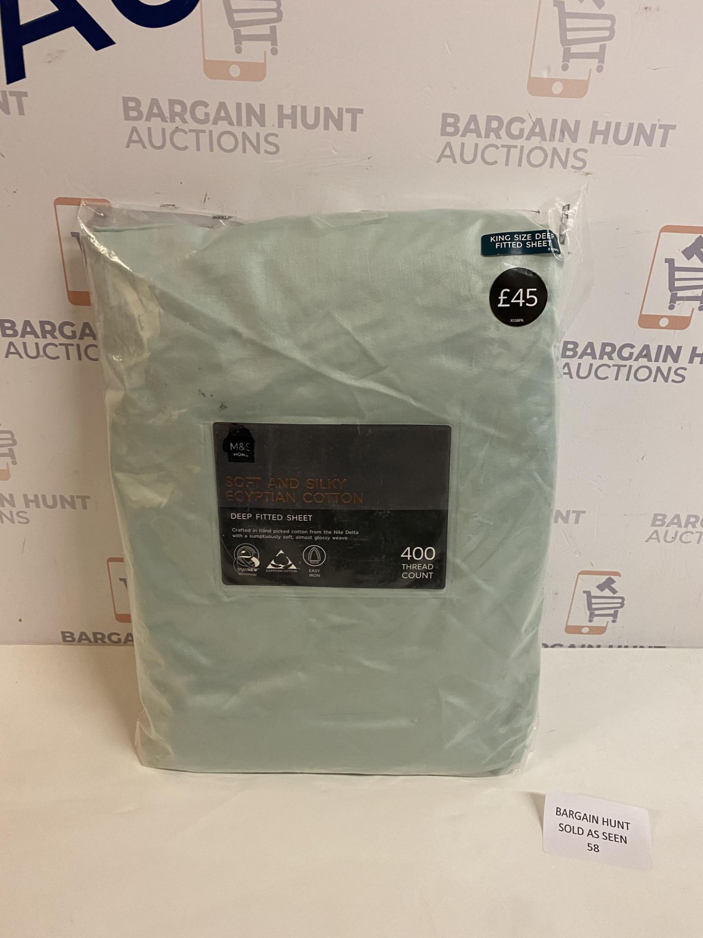 Soft and Silky Egyptian Cotton Deep Fitted Sheet, King Size RRP £45 - Image 2 of 2