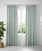 Cotton Fern Pencil Pleat Curtains RRP £79